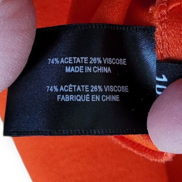 Proenza Schouler Mini Shift Dress Ruffle Embellishment V-Neck Burnt Orange W 10 - Picture 16 of 16